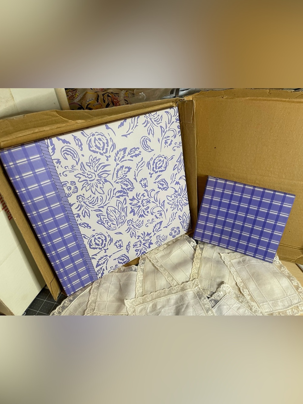 Memories Direct Purple Floral & Plaid Photo Album Set